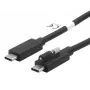 EXSYS EX-K1595V-2.0 USB-C na USB-C kábel, 2m, čierny, skrutkovací konektor