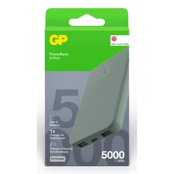 GP PowerBank B+ Series 5000 mAh machovo zelená (GPPBB05BGYBSR523)