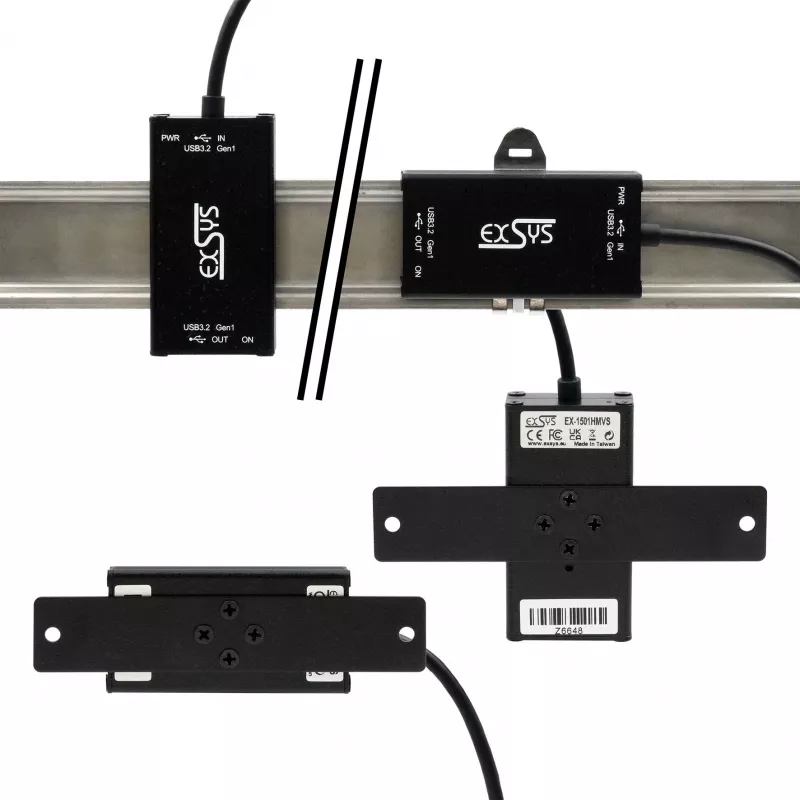 EXSYS EX-1501HMVS-A 1-port USB 3.2 Gen 1 priemyselný hub s 15KV ESD ochranou proti prepätiu