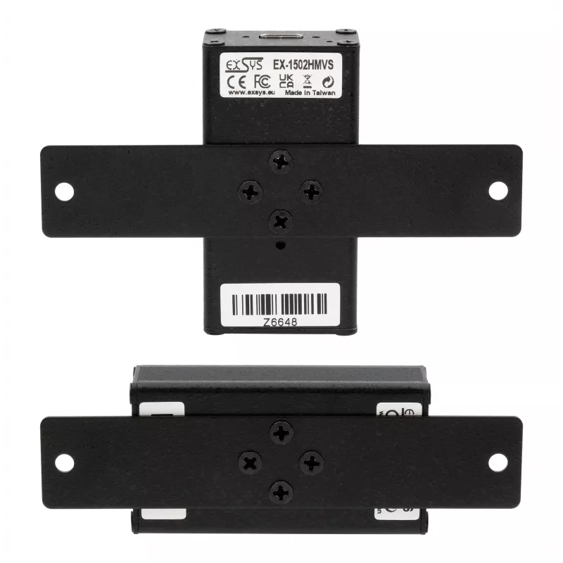 EXSYS EX-1502HMVS priemyselný 1-port USB-C 3.2 Gen 1 na USB-A adaptér s 15KV ESD ochranou proti prepätiu, montáž na DIN lištu, 9-48V DC