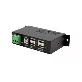 EXSYS EX-1594HMS USB 2.0 4-port priemyselný hub so sadou na DIN lištu