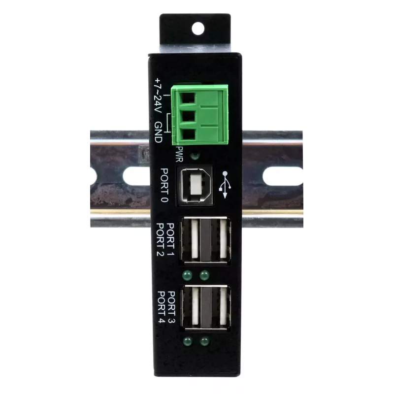 EXSYS EX-1594HMS USB 2.0 4-port priemyselný hub so sadou na DIN lištu