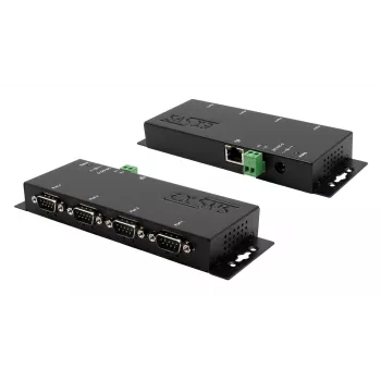 EXSYS EX-6164 4-port RS-232 Serial Device Server, Ethernet na Serial, kov, 10/100 Mbps, Virtual COM