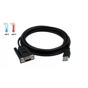 EXSYS EX-1311-2FT USB 2.0 na RS-232 sériový adaptér, DB9 konektor samica, čipová sada FTDI, priemyselný teplotný rozsah