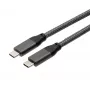 EXSYS USB 3.2 Gen 2x2 USB-C kábel, 20 Gbit/s, 5A, 100W, sivý pletený, 3,0m EX-K1596-3.0