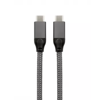 EXSYS USB 3.2 Gen 2x2 USB-C kábel, 20 Gbit/s, 5A, 100W, sivý pletený, 3,0m EX-K1596-3.0