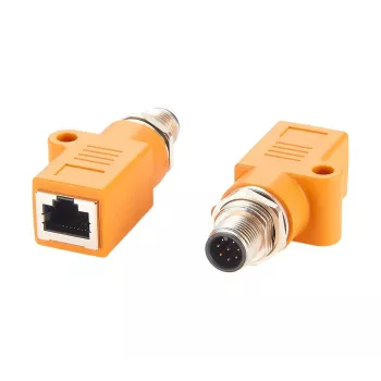 EXSYS M12 A-kódovaný 8-pólový konektor samec na RJ45 konektor samica tienený adaptér, IP67, Gigabit, PoE EX-49500