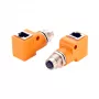 EXSYS M12 A-kódovaný 8-pólový konektor samica na RJ45 konektor samica 90° adaptér EX-49503
