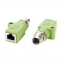 EXSYS M12 X-Coded 8-Pin konektor samica na RJ45 konektor samica adaptér, 10Gbps, IP67, poniklovaná mosadz EX-49541