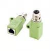 EXSYS M12 X-Coded 8-Pin konektor samica na RJ45 konektor samica adaptér, 10Gbps, IP67, poniklovaná mosadz EX-49541