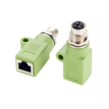 EXSYS M12 X-Coded 8-Pin konektor samica na RJ45 konektor samica adaptér, 10Gbps, IP67, poniklovaná mosadz EX-49541