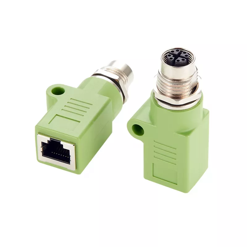 EXSYS M12 X-Coded 8-Pin konektor samica na RJ45 konektor samica adaptér, 10Gbps, IP67, poniklovaná mosadz EX-49541