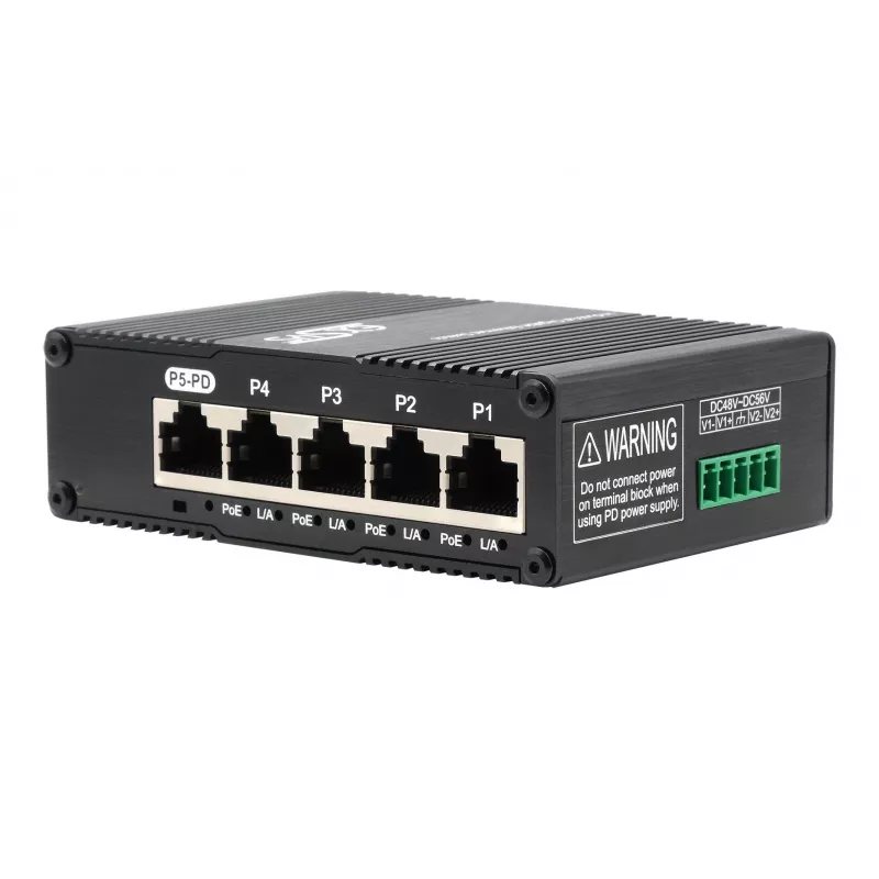 EXSYS Mini 5-portový Ethernet PoE Pass-Through switch - 5x10/100/1000Tx (EX-62020POE-P)