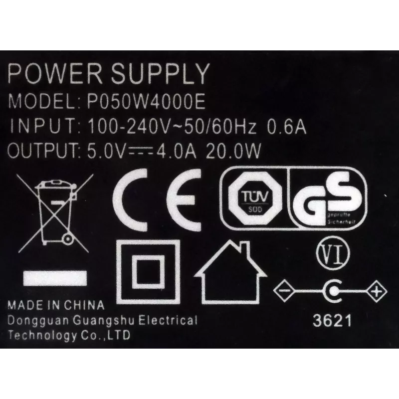EXSYS 5V 4A 20W AC/DC napájací zdroj s 5,5mm DC dutým konektorom (EX-6982)