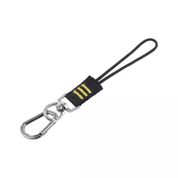 C.K Tools T8007 bezpečnostné lano na náradie s D krúžkom a otočkou, nastaviteľná slučka, max. zaťaženie 5 kg, 1,2 m, čierna/žltá
