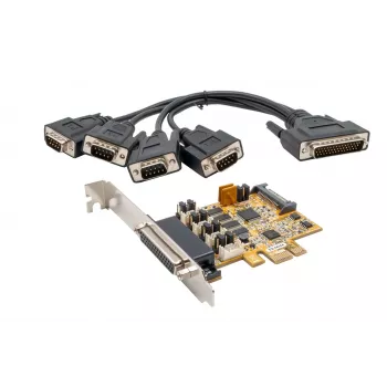 EXSYS EX-44354 4-portová PCIe RS-232 sériová karta s Low-Profile bracket, FTDI čipset