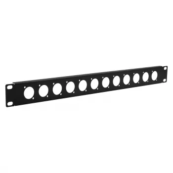 EXSYS EX-49298 19 inch 1U rack panel s 12 D-typ výrezmi, čierny