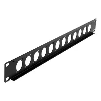 EXSYS EX-49298 19 inch 1U rack panel s 12 D-typ výrezmi, čierny