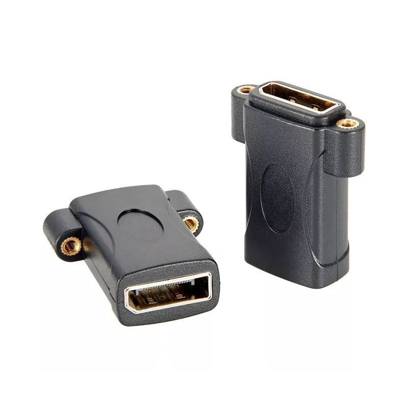 EXSYS EX-49304 panel-mount DisplayPort konektor samica-na-samicu adaptér, skrutkovateľný, 8K 60Hz