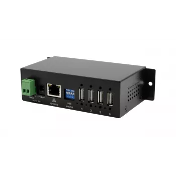 EXSYS EX-6003HMVS-POE-ON 4-portový USB 2.0 cez Gigabit Ethernet server s PoE, 15KV ESD ochrana