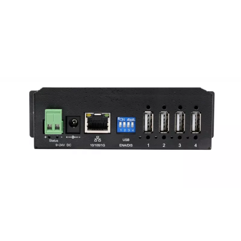 EXSYS EX-6003HMVS-POE-ON 4-portový USB 2.0 cez Gigabit Ethernet server s PoE, 15KV ESD ochrana