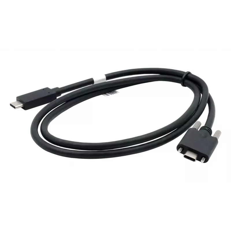 EXSYS USB-C na USB-C 3.2 Gen 2x1 kábel s poistnými skrutkami, 2m, čierny EX-K1591V-2.0