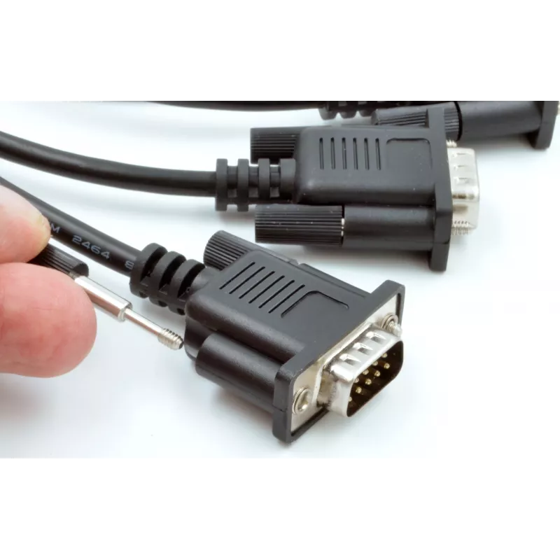 EXSYS EX-OPTC44-9-SM Octopus kábel 4 x 9 Pin Serial RS-232 breakout kábel, HD44 samec na 4x DB9 samec, 0,6m, čierny