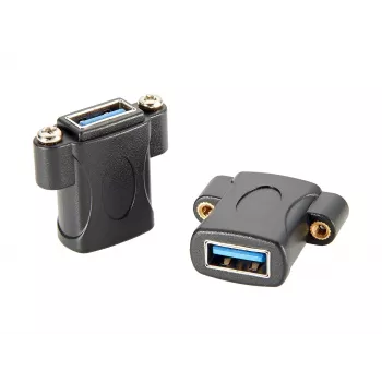 EXSYS EX-49301 USB 3.2 Gen 1 zabudovateľný adaptér, USB-A konektor samica na USB-A konektor samica, 5Gbps, čierny