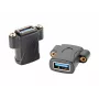 EXSYS EX-49301 USB 3.2 Gen 1 zabudovateľný adaptér, USB-A konektor samica na USB-A konektor samica, 5Gbps, čierny