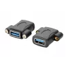 EXSYS EX-49301 USB 3.2 Gen 1 zabudovateľný adaptér, USB-A konektor samica na USB-A konektor samica, 5Gbps, čierny
