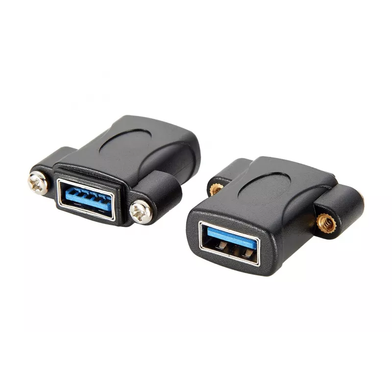 EXSYS EX-49301 USB 3.2 Gen 1 zabudovateľný adaptér, USB-A konektor samica na USB-A konektor samica, 5Gbps, čierny