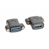 EXSYS EX-49301 USB 3.2 Gen 1 zabudovateľný adaptér, USB-A konektor samica na USB-A konektor samica, 5Gbps, čierny