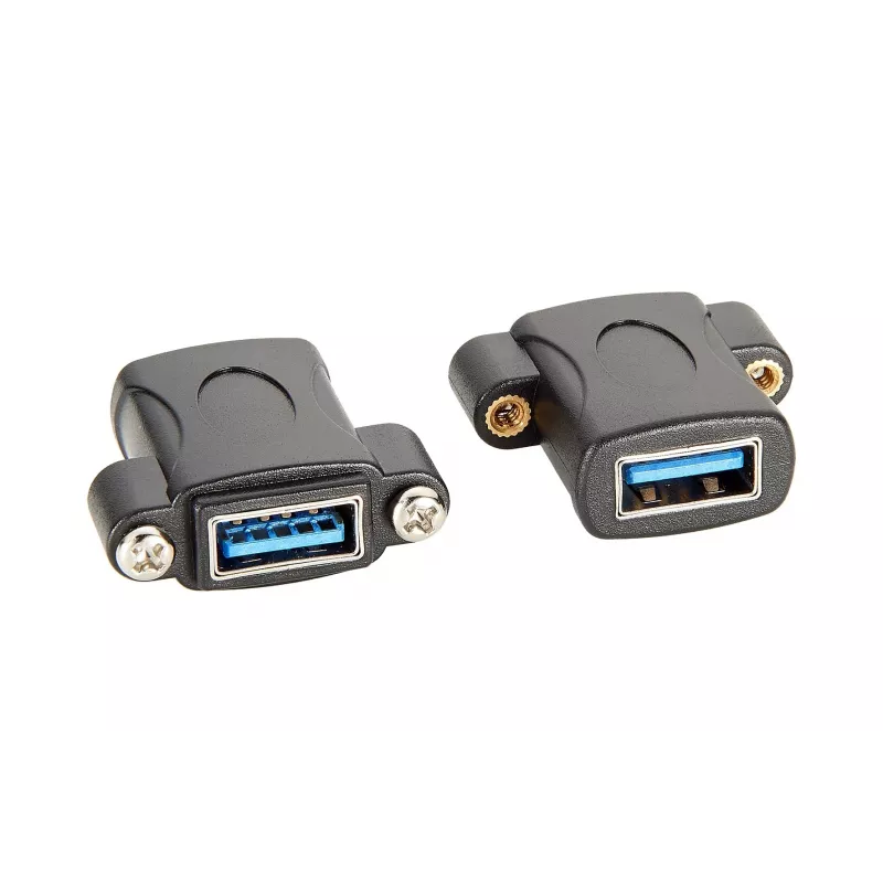 EXSYS EX-49301 USB 3.2 Gen 1 zabudovateľný adaptér, USB-A konektor samica na USB-A konektor samica, 5Gbps, čierny