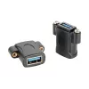 EXSYS EX-49301 USB 3.2 Gen 1 zabudovateľný adaptér, USB-A konektor samica na USB-A konektor samica, 5Gbps, čierny