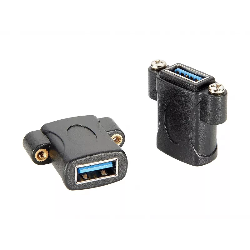 EXSYS EX-49301 USB 3.2 Gen 1 zabudovateľný adaptér, USB-A konektor samica na USB-A konektor samica, 5Gbps, čierny