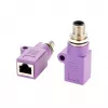 EXSYS EX-49520 M12 D-Code 4-pin konektor samec na RJ45 konektor samica tienený priemyselný Ethernet adaptér