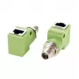 EXSYS M12 X-kódovaný 8-pin konektor samec na RJ45 konektor samica 90° priemyselný Ethernet adaptér, 10Gbps, IP67, tienený EX-49542