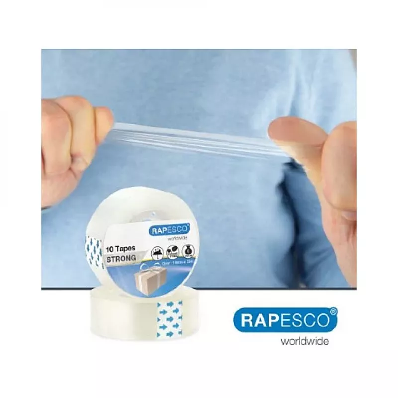 Rapesco 1807 priehľadná lepiaca páska 19mm x 33m, 10 roliek