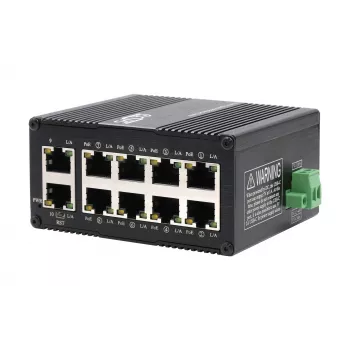 EXSYS Mini 10-portový priemyselný Gigabit PoE+ switch, web-managed (EX-62036MPOE)