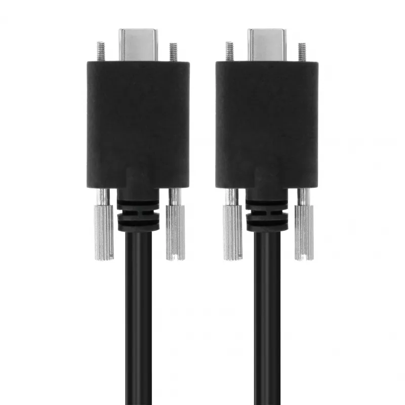EXSYS USB 3.2 Gen 2x1 Type-C kábel s aretačnými skrutkami, 1,0m, čierny EX-K1592V-1.0