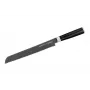 SAMURA Harakiri nôž na chlieb 230 mm Stonewash AUS-8 oceľ vlnitý výbrus čierny ABS rukoväť