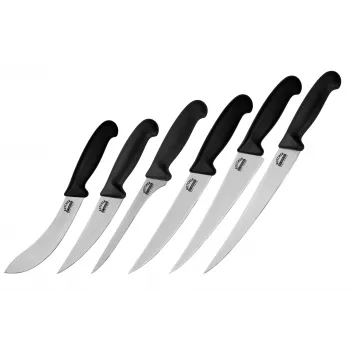 SAMURA SBU-0260 Butcher 6-dielna sada nožov s ocieľkou a rolovacím puzdrom