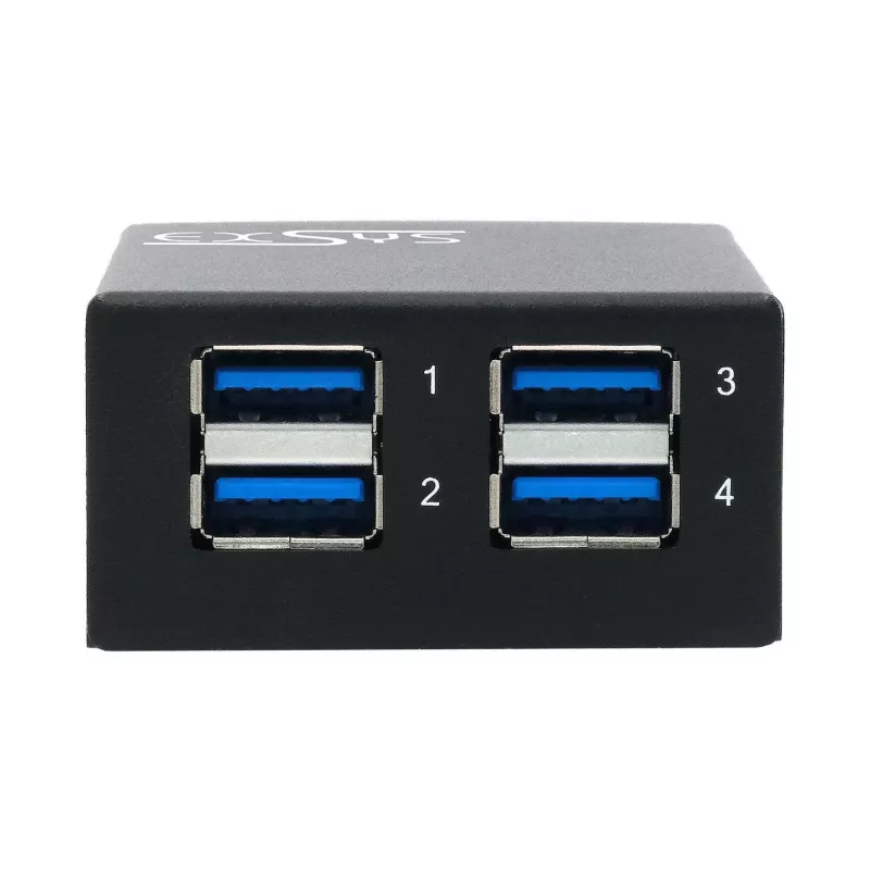 EXSYS USB 3.2 Gen1 4-portový kovový hub s 15KV ESD ochranou (EX-11240HMS)