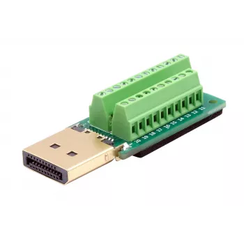 EXSYS EX-49052 DisplayPort konektor samec na 20-pinový skrutkovací svorkový blok adaptér