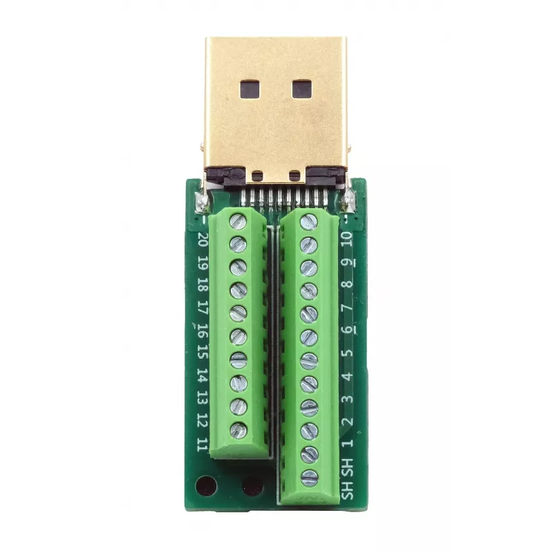 EXSYS EX-49052 DisplayPort konektor samec na 20-pinový skrutkovací svorkový blok adaptér
