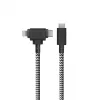 Native Union Belt Cable Duo USB-C na USB-C/Lightning pletený kábel 1,5 m čierna