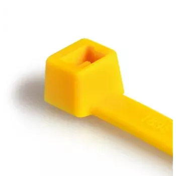 HellermannTyton T30R-PA66-YE káblová páka s vnútorným ozubením, 150mm x 3,5mm, žltá, balenie 100 ks 111-03006