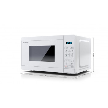 Sharp YC-MG02E-C 2-in-1 kombinovaná mikrovlnná rúra s grilom, 20 L, 800 W, krémová