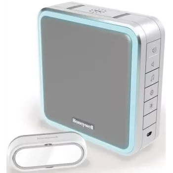 Honeywell DC915SGL sada bezdrôtového zvončeka, dosah 200 m, 90 dB, 8 melódií, strieborná/sivá