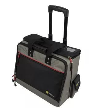 C.K Tools Magma technik valčekový kufrík na náradie s kolieskami, 50+ priehradiek, teleskopická rukoväť, čierna/červená (MA2652)